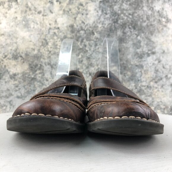 Clarks Women's Size 7.5M Bendables Brown Leather Slip On Mary Jane Casual Shoes - Picture 2 of 14